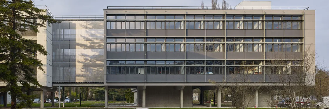 Fassadenverkleidung mit HAVER Architekturgewebe am Climat Planète Research Center